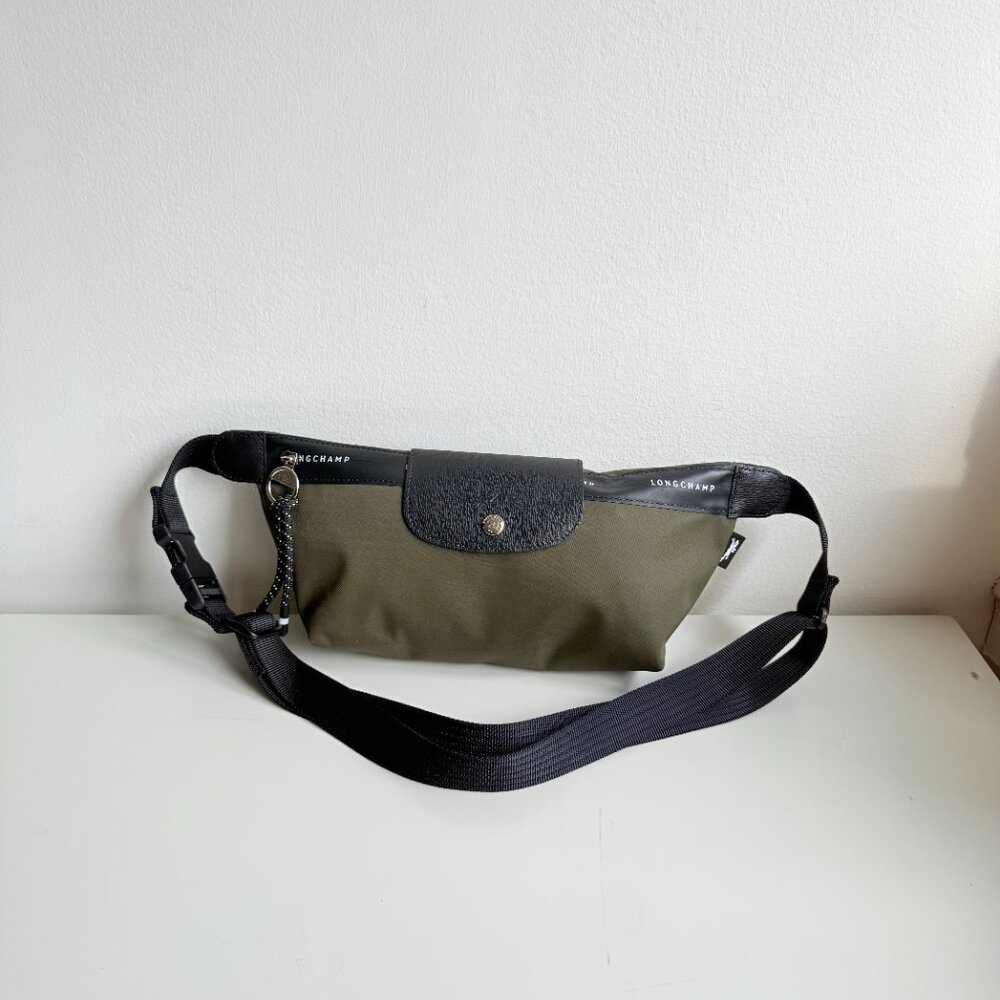 Longchamp Khaki and Black Crossbody Bag